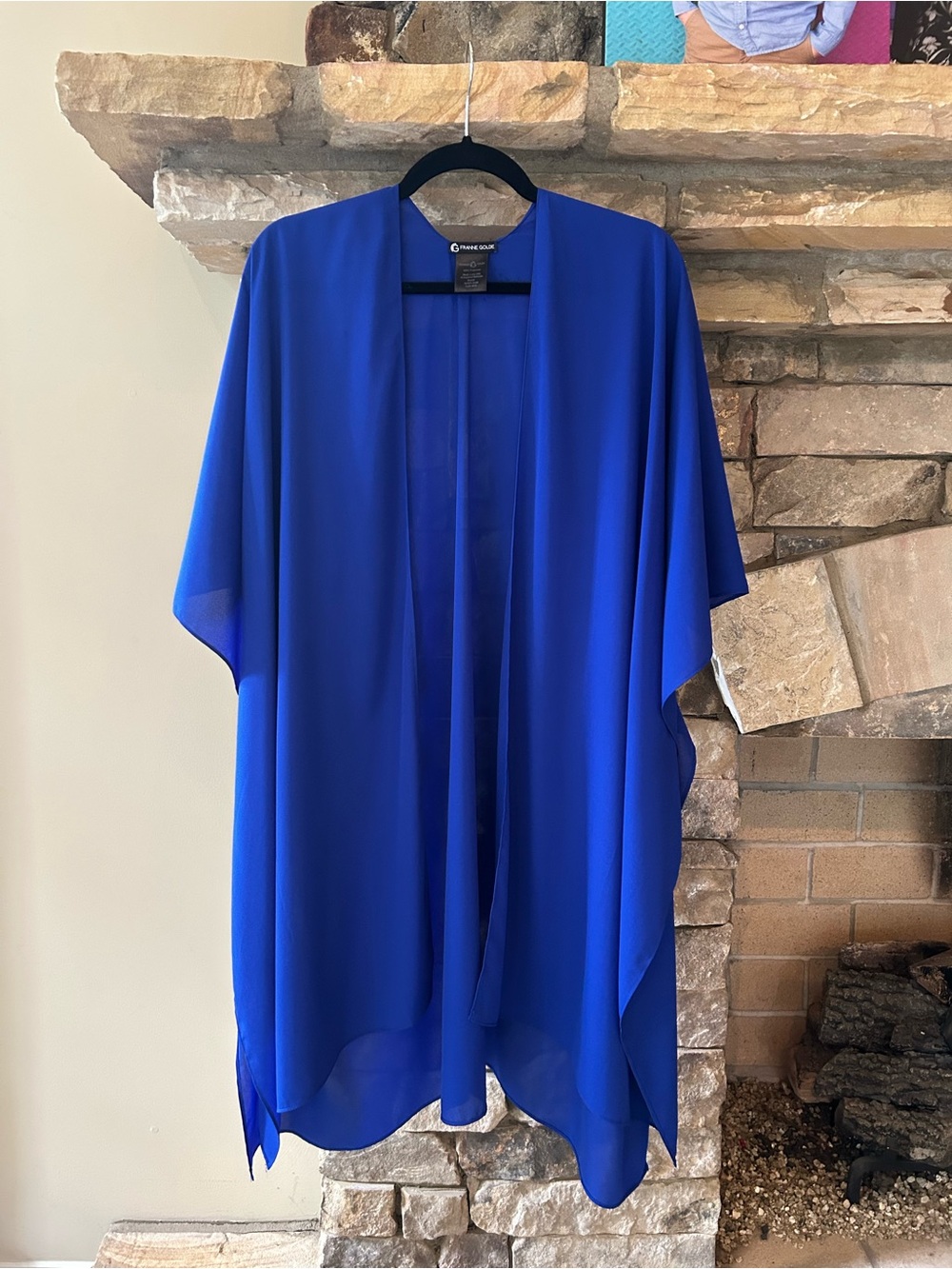 Franne Golde Royal Blue Open-Front Kimono